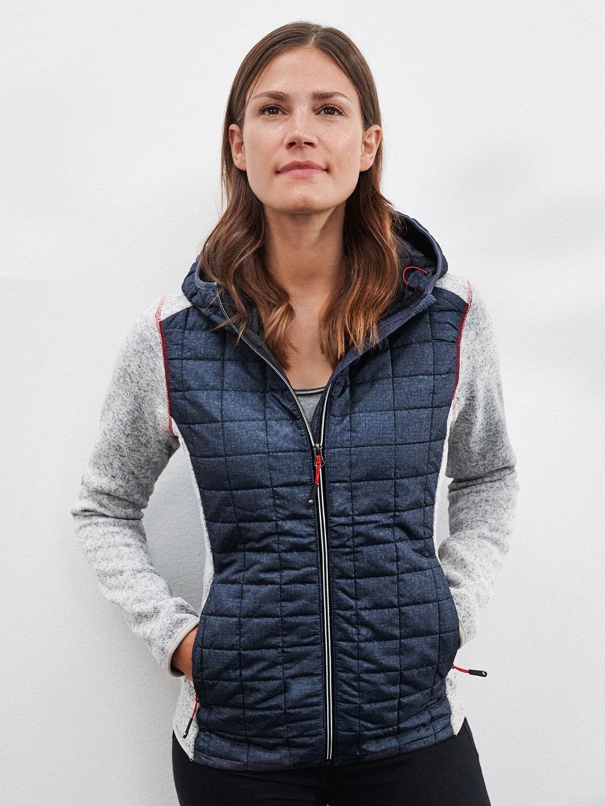 Gebreide hybride jas voor dames
