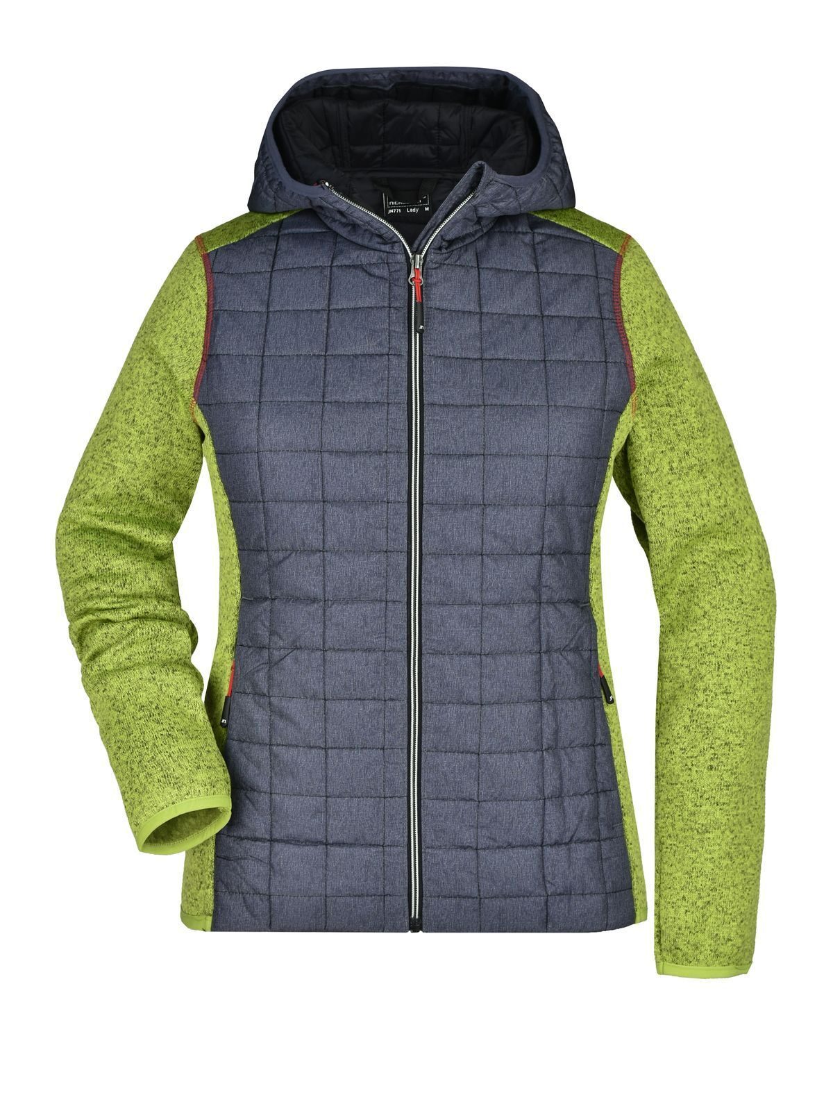 Veste hybride tricotée pour femme - KMANM - Mélange kiwi/mélange anthracite