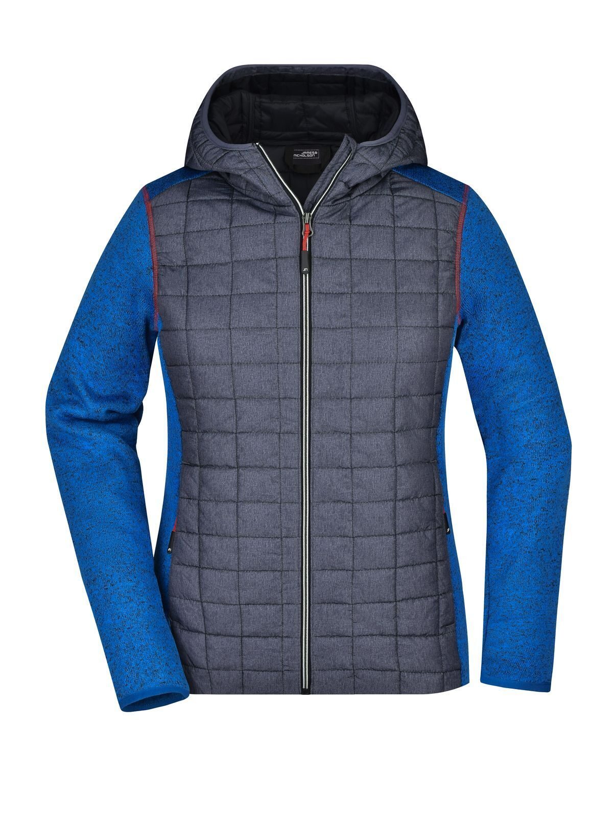 Veste hybride tricotée pour femme - RMANM - Mélange royal/Anthracite-Mélange