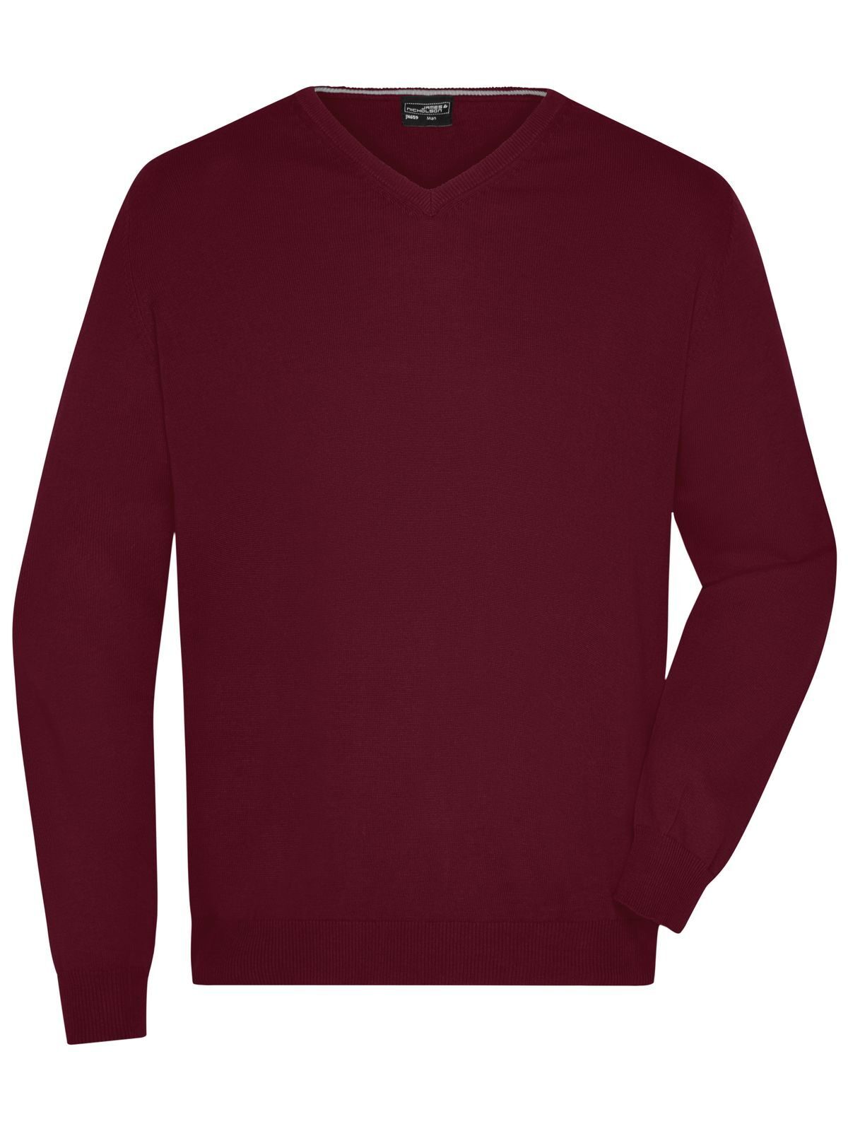 Herenpullover met V-hals - BO - Bordeaux