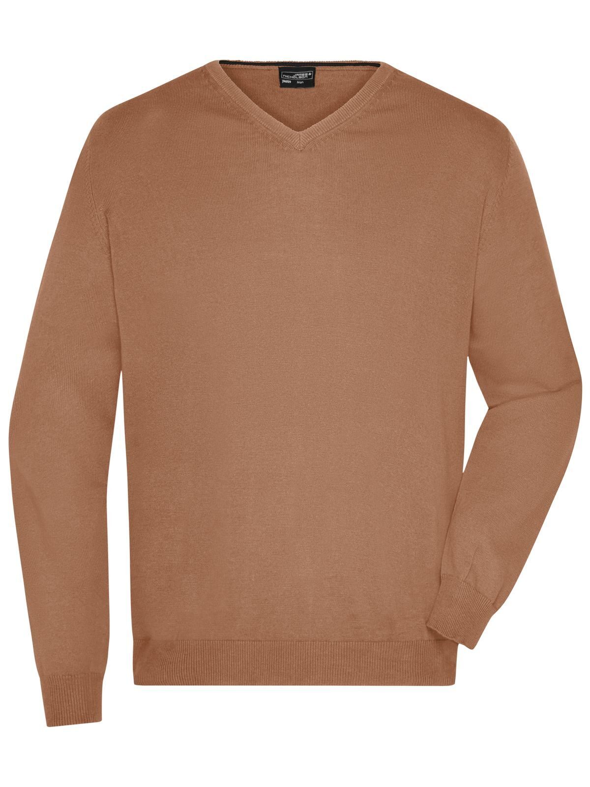 Herenpullover met V-hals - CA - Kameel