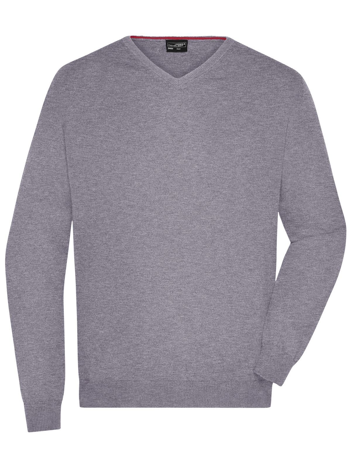 Herenpullover met V-hals - GREHE - Grijze heide