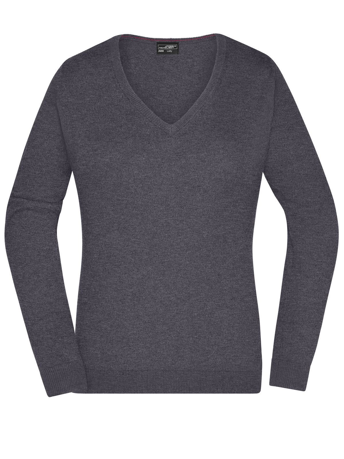 Damespullover met V-hals - ANME - Antraciet-melange