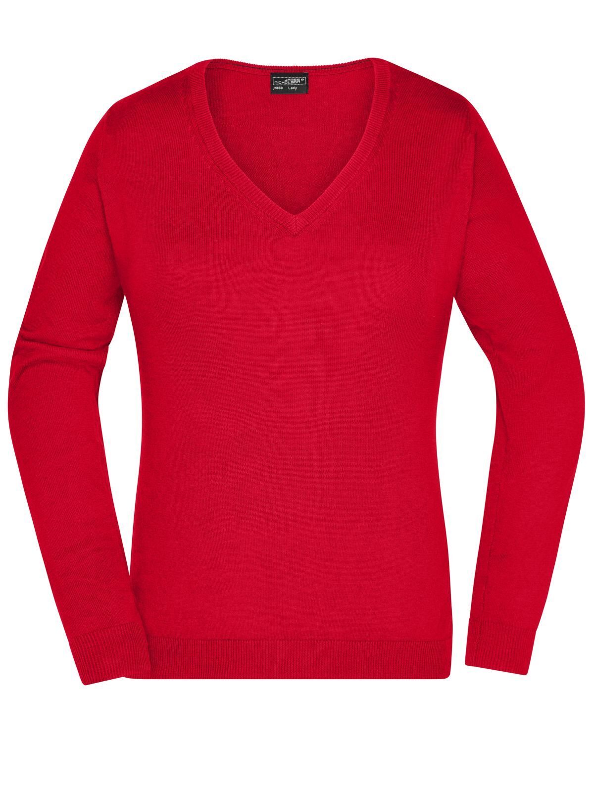 Damespullover met V-hals - RD - Rood