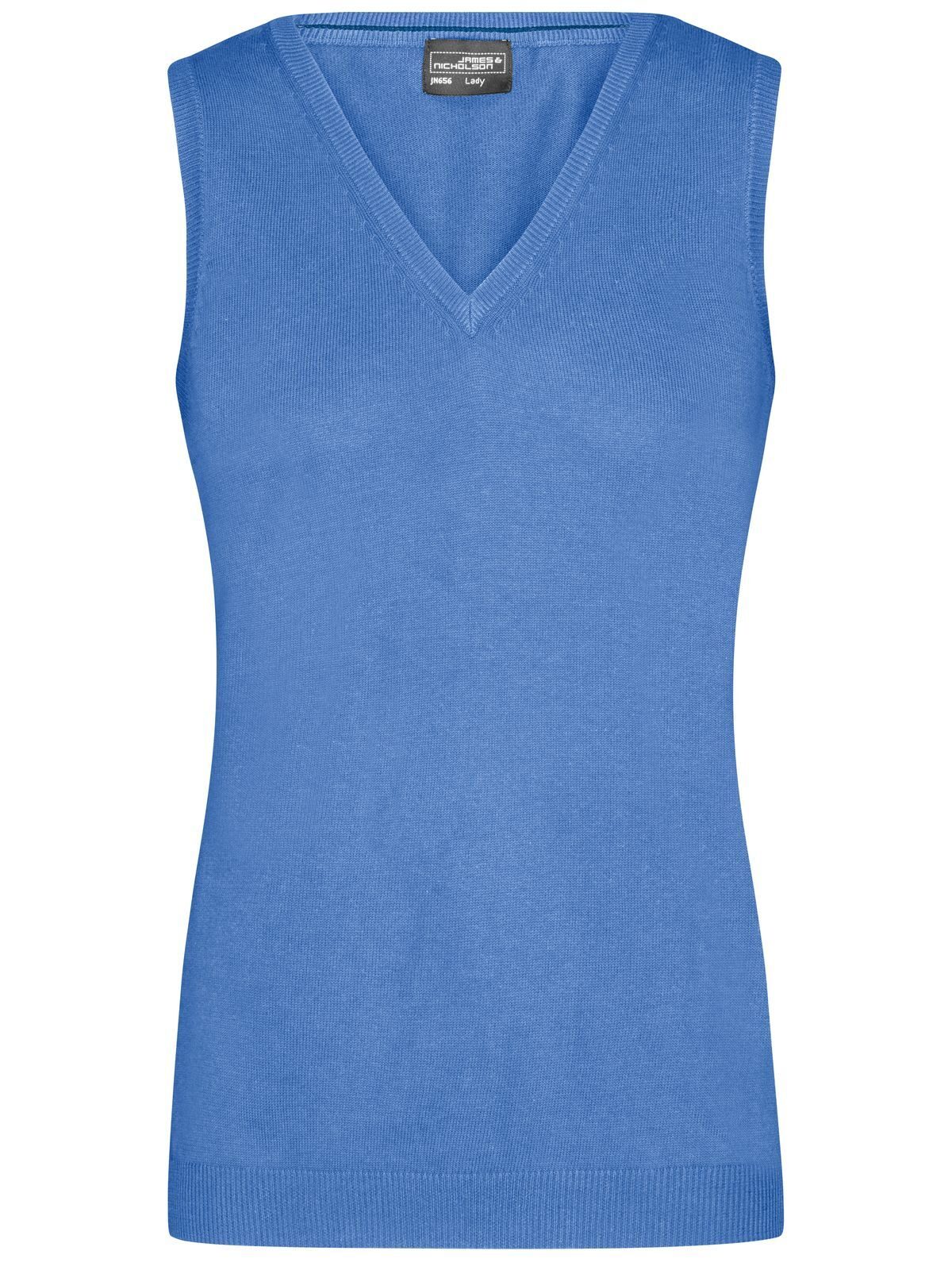Damespullover met V-hals - GLBLU - Gletsjerblauw