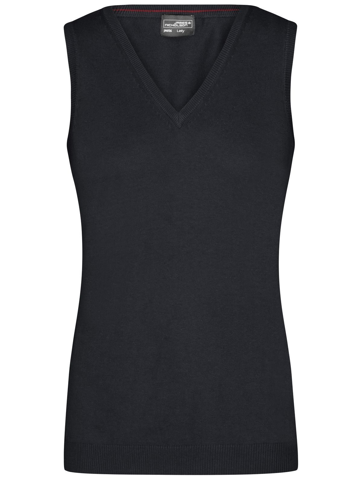 Damespullover met V-hals - BL - Zwart
