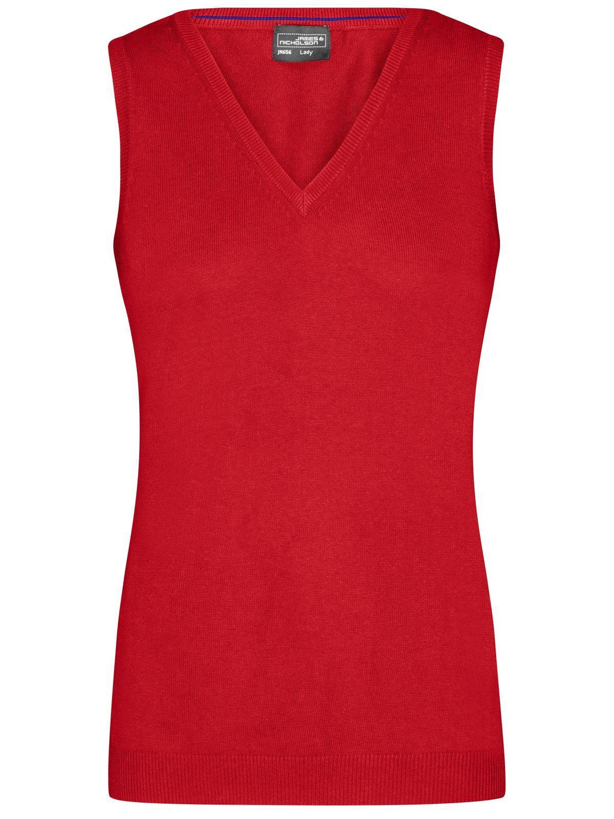 Damespullover met V-hals - RD - Rood