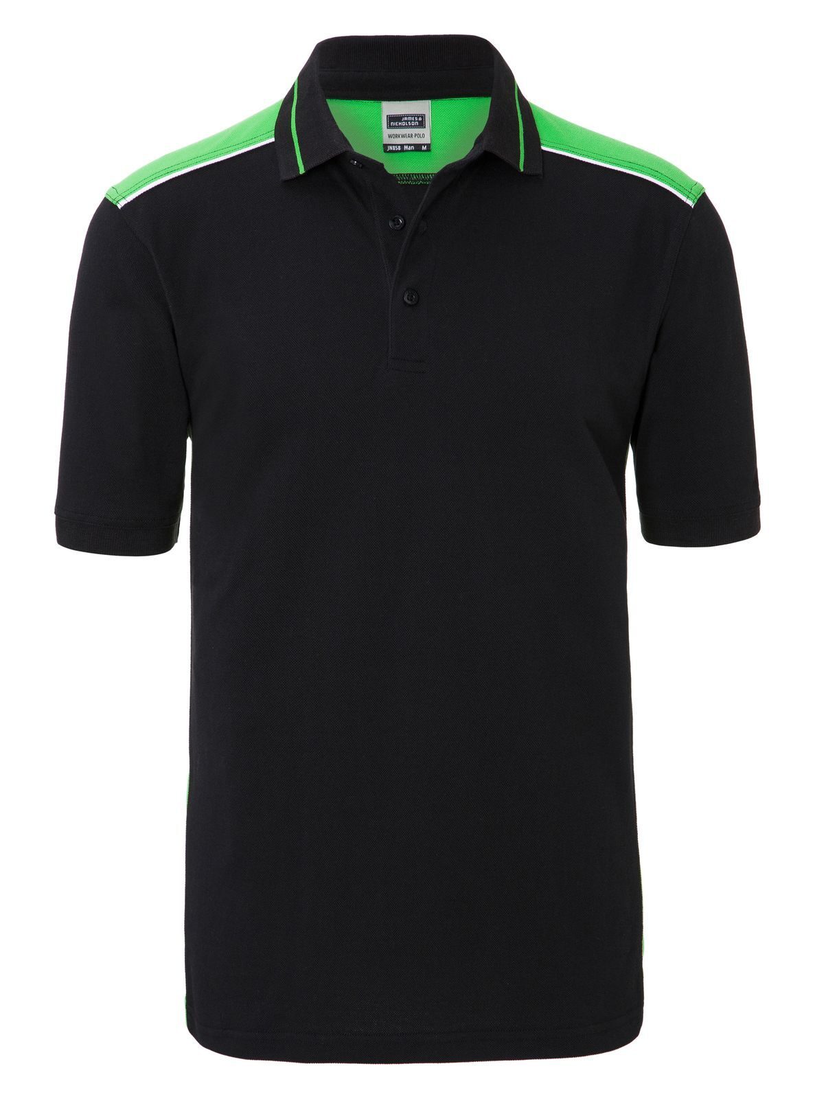 Polo de travail pour homme niveau 2 - BLLIM - NOIR-CITRON VERT