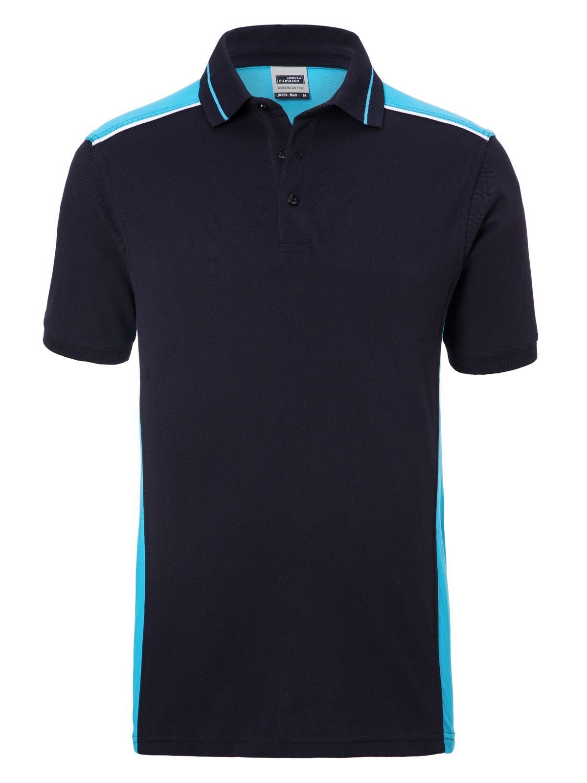 Polo de travail pour homme niveau 2 - NYTU - BLEU MARINE-TURQUOISE