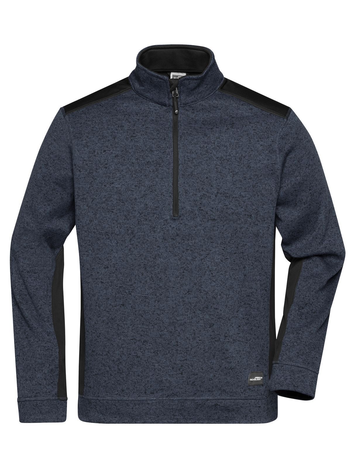 Pull en polaire tricoté pour homme à demi-zip - CBMBL - MÉLANGE DE CARBONE-NOIR