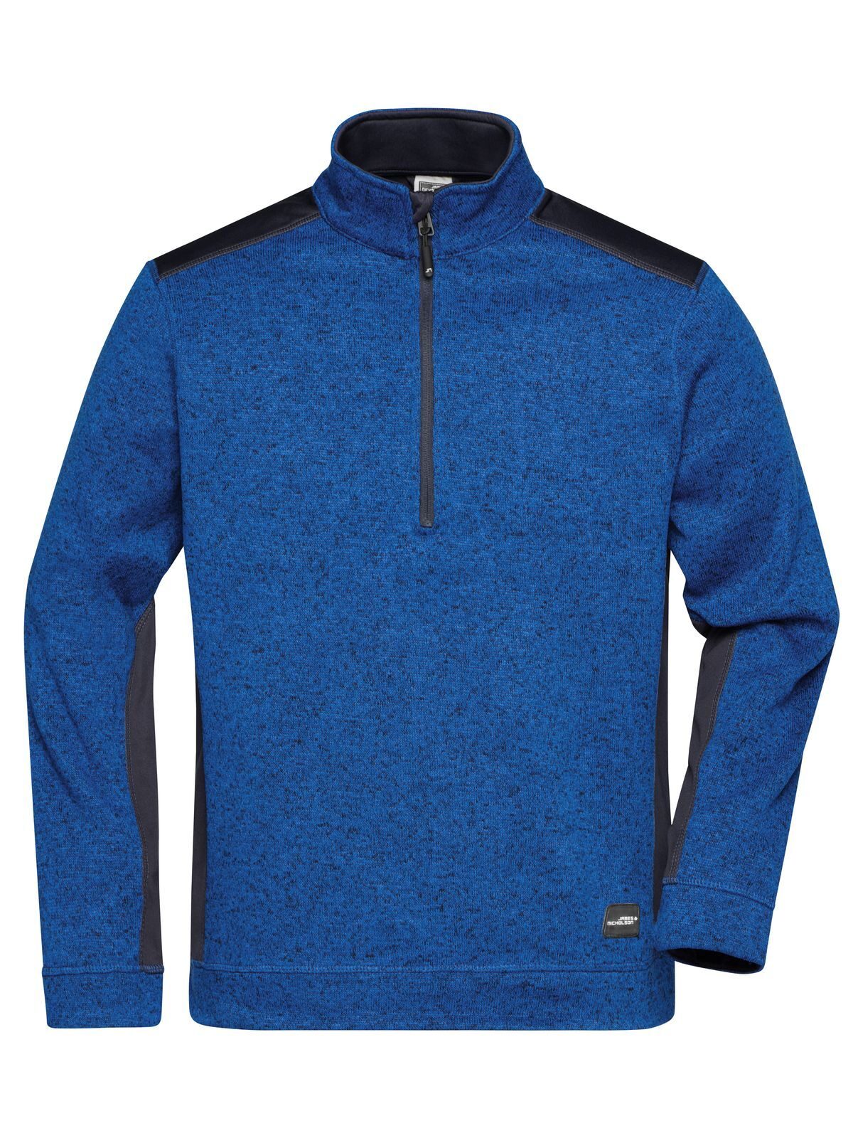 Pull en polaire tricoté pour homme à demi-zip - RYMNY - MÉLANGE ROYAL - MARINE