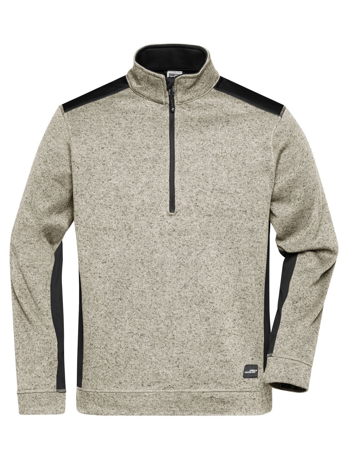 Pull en polaire tricoté pour homme à demi-zip - STMBL - MÉLANGE DE PIERRES - NOIR