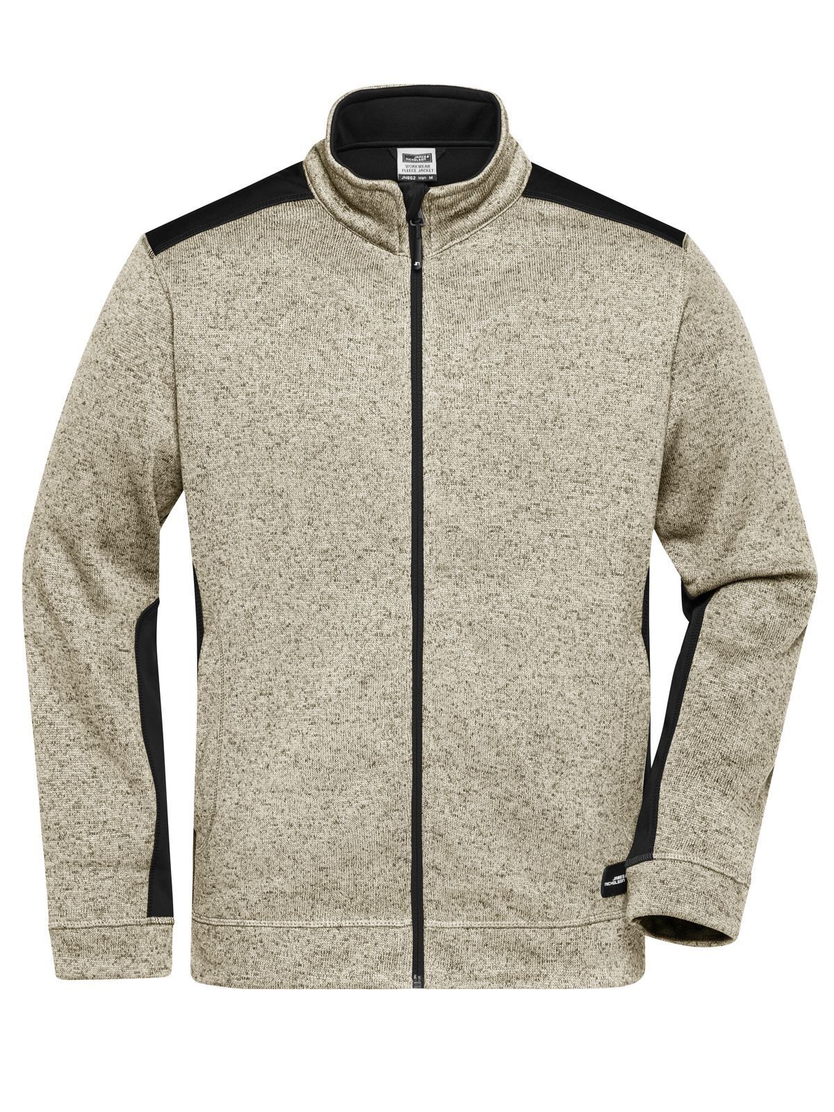 Gebreide fleece werkjas voor heren -STERK- - STMBL - STONE MELANGE - ZWART