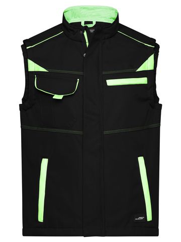 Gilet de travail softshell - Niveau 2 - BLLIM - NOIR-CITRON VERT