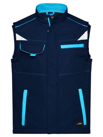 Gilet de travail softshell - Niveau 2 - NYTU - BLEU MARINE-TURQUOISE
