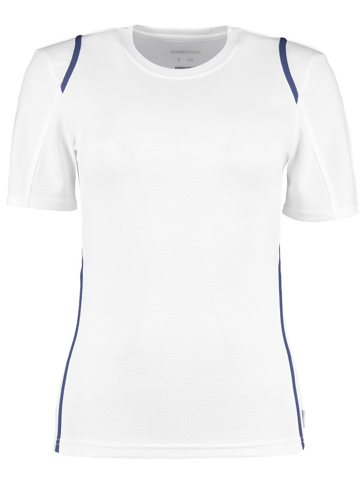Cooltex dames T-shirt - WHI-NAV - Wit/Marineblauw