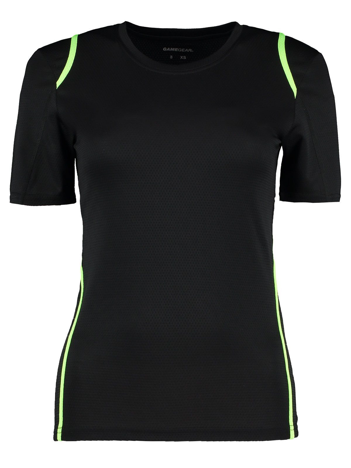 Cooltex dames T-shirt - BFL - Zwart/Fluorescerend limoengroen