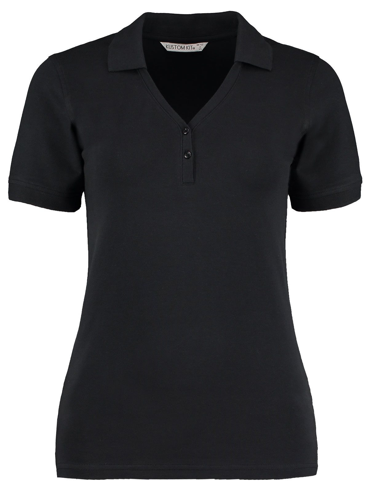 Polo Comfortec à col en V Sophia - BCK - Noir
