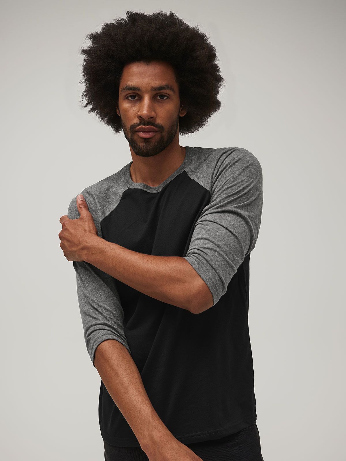 Unisex honkbal T-shirt met 3/4 mouwen