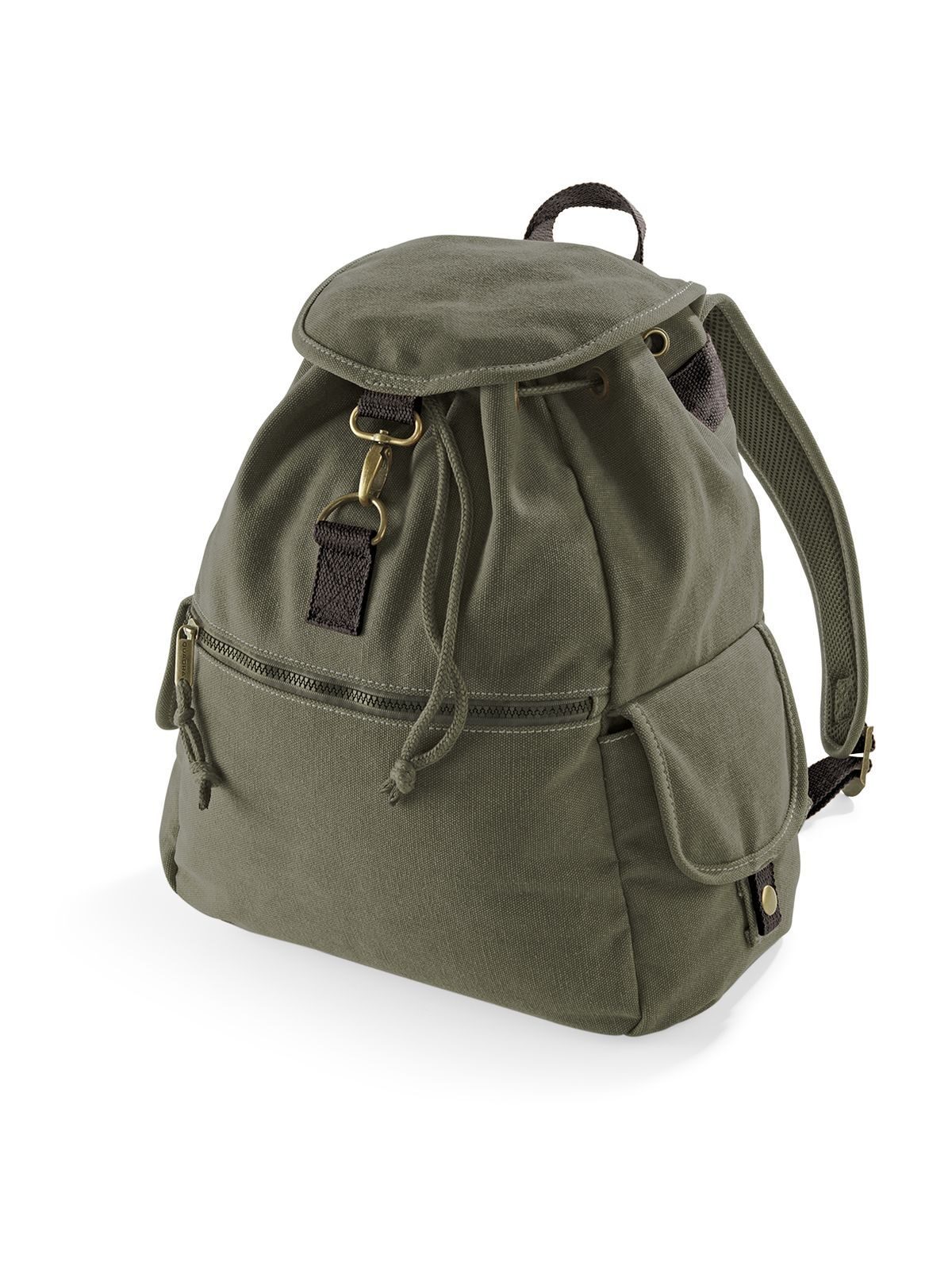 Sac à dos vintage en toile - VMI - Vert militaire vintage