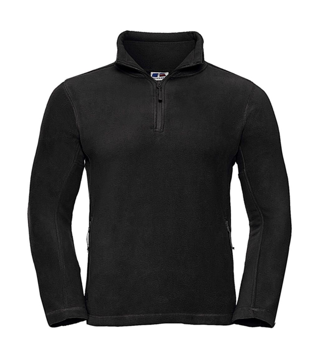 Outdoor fleece met kwartrits - 36 - Zwart