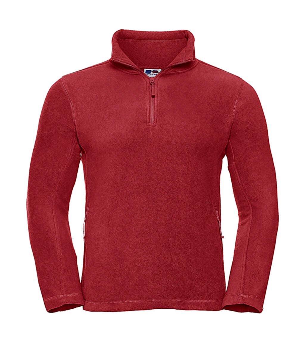 Outdoor fleece met kwartrits - CR - Klassiek rood
