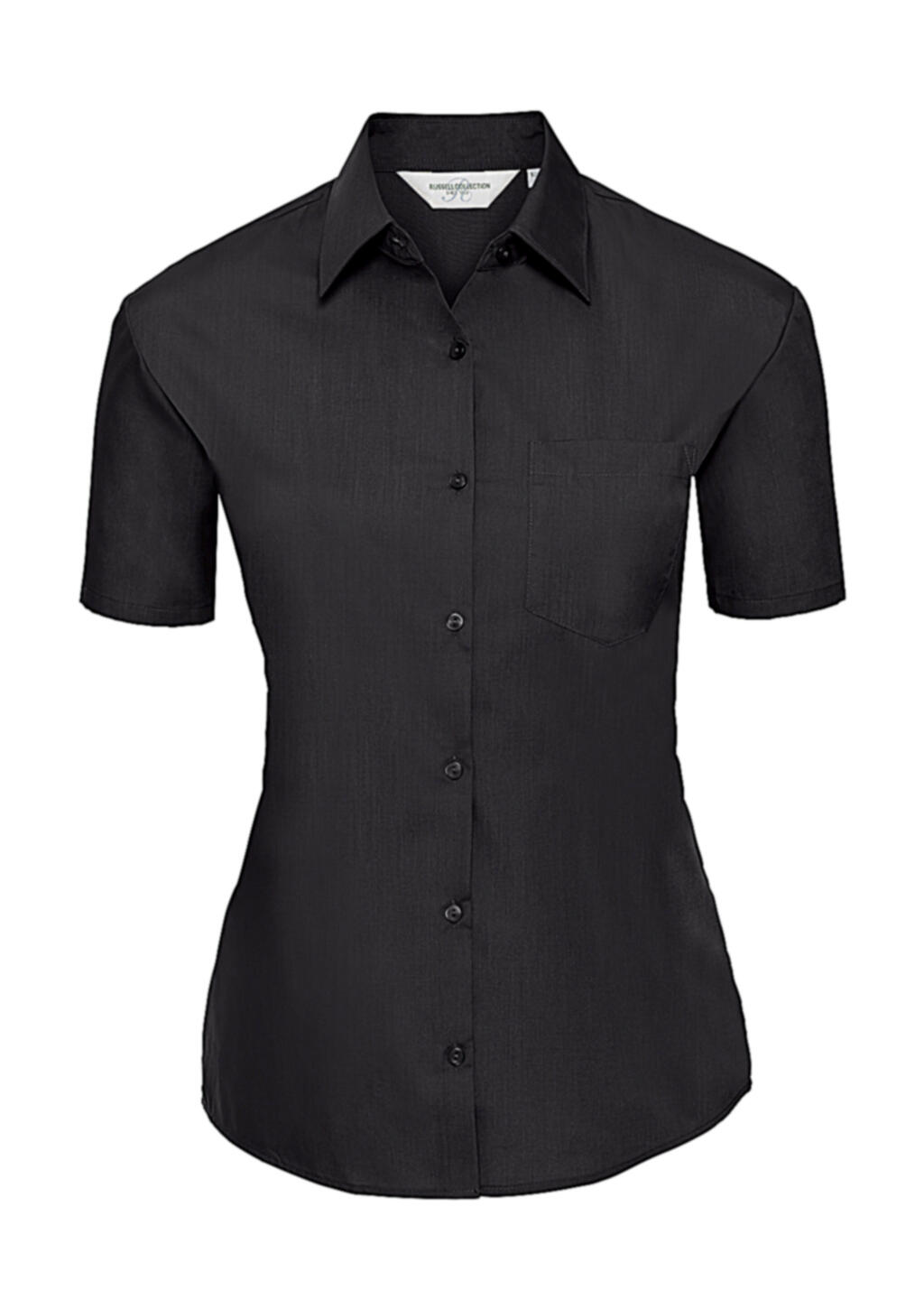 Chemise en popeline à manches courtes pour femme - 101 - Noir