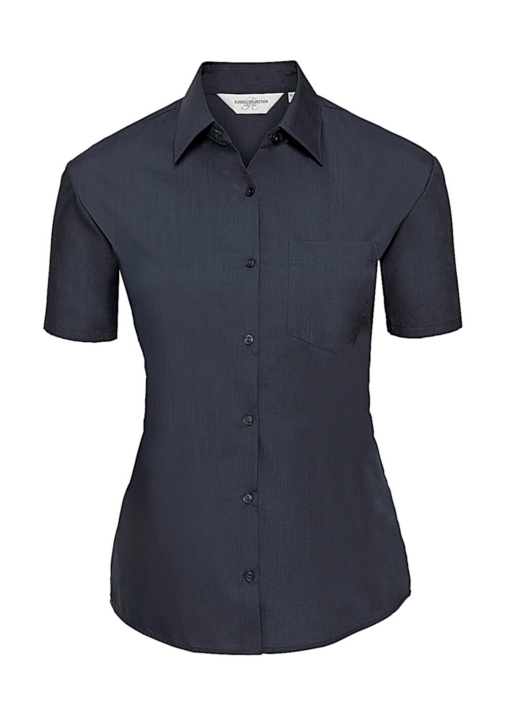 Chemise en popeline à manches courtes pour femme - 201 - Marine française