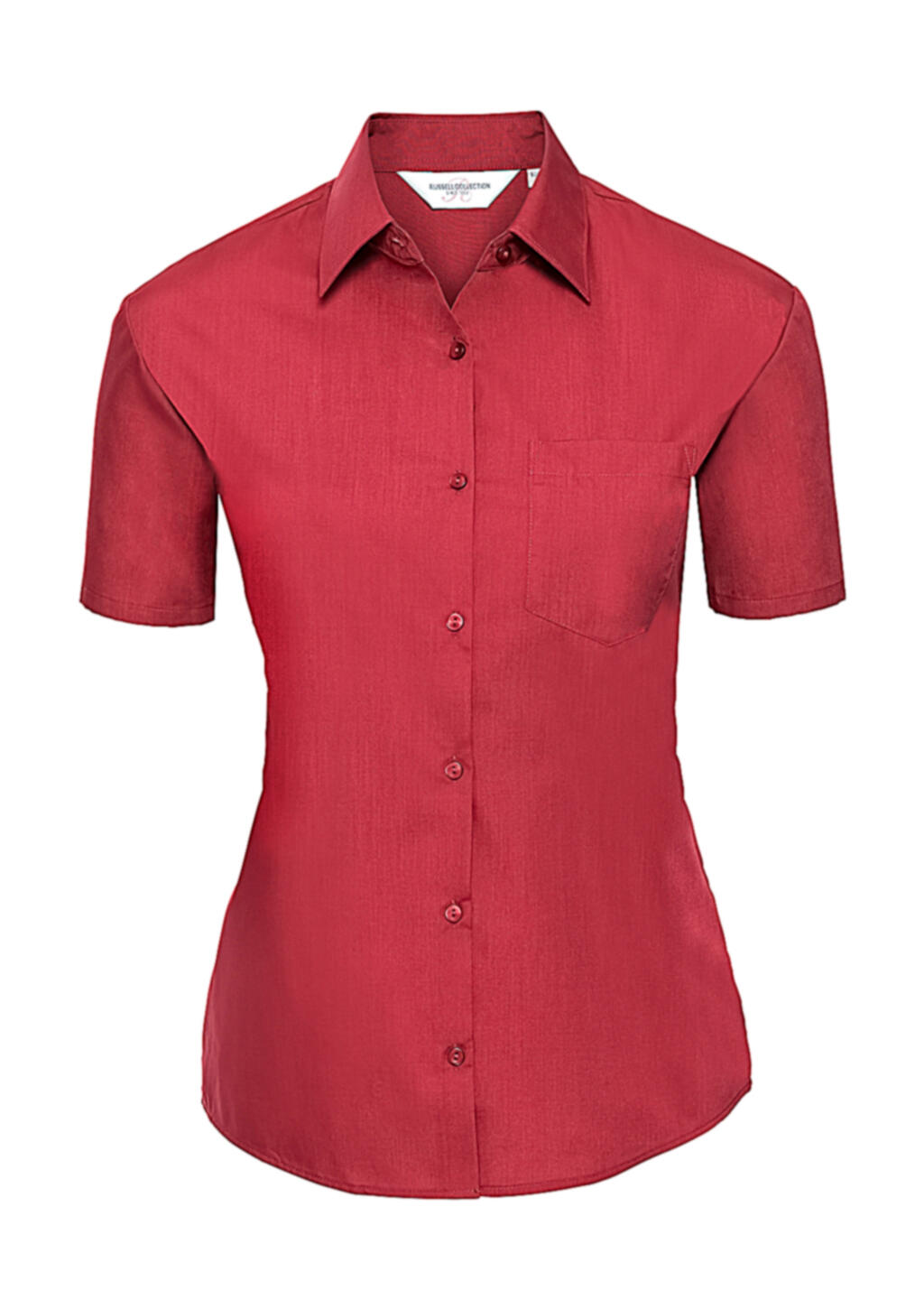 Chemise en popeline à manches courtes pour femme - 401 - Rouge classique