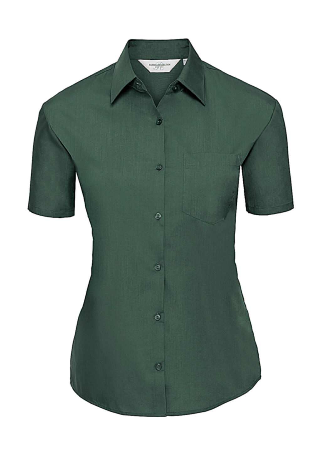 Chemise en popeline à manches courtes pour femme - 540 - Vert bouteille