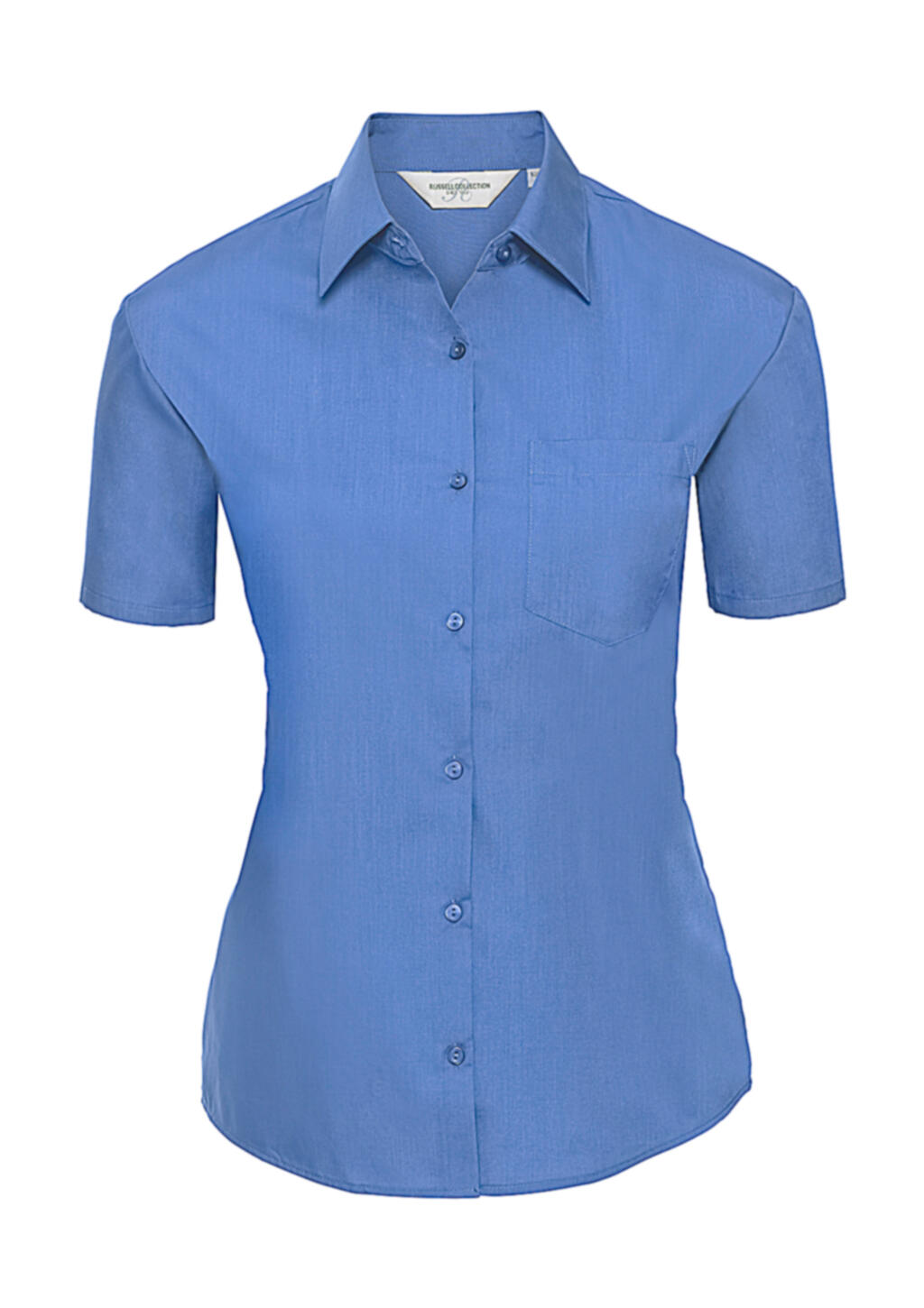 Chemise en popeline à manches courtes pour femme - 233 - Bleu d'entreprise