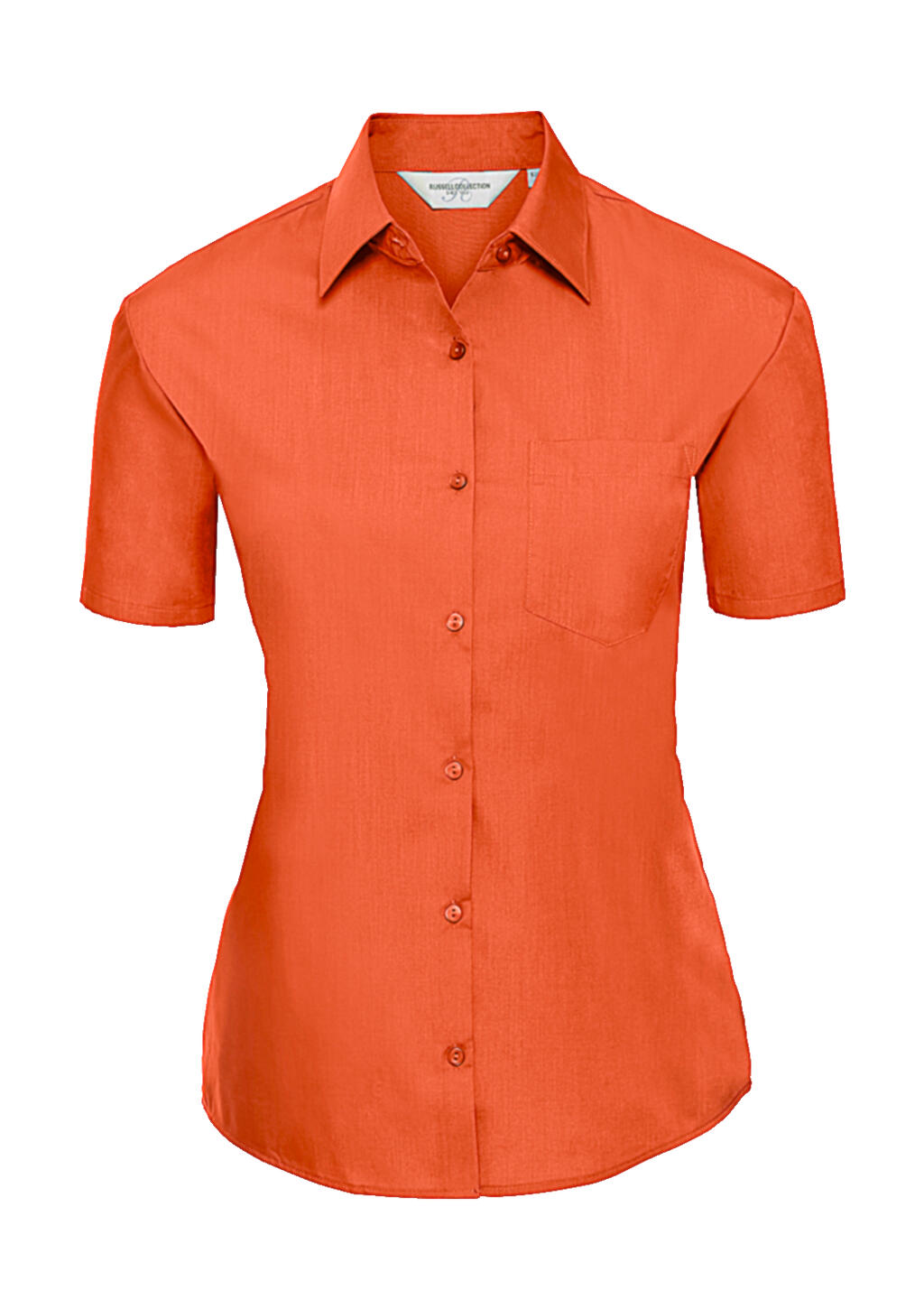Chemise en popeline à manches courtes pour femme - 410 - Orange