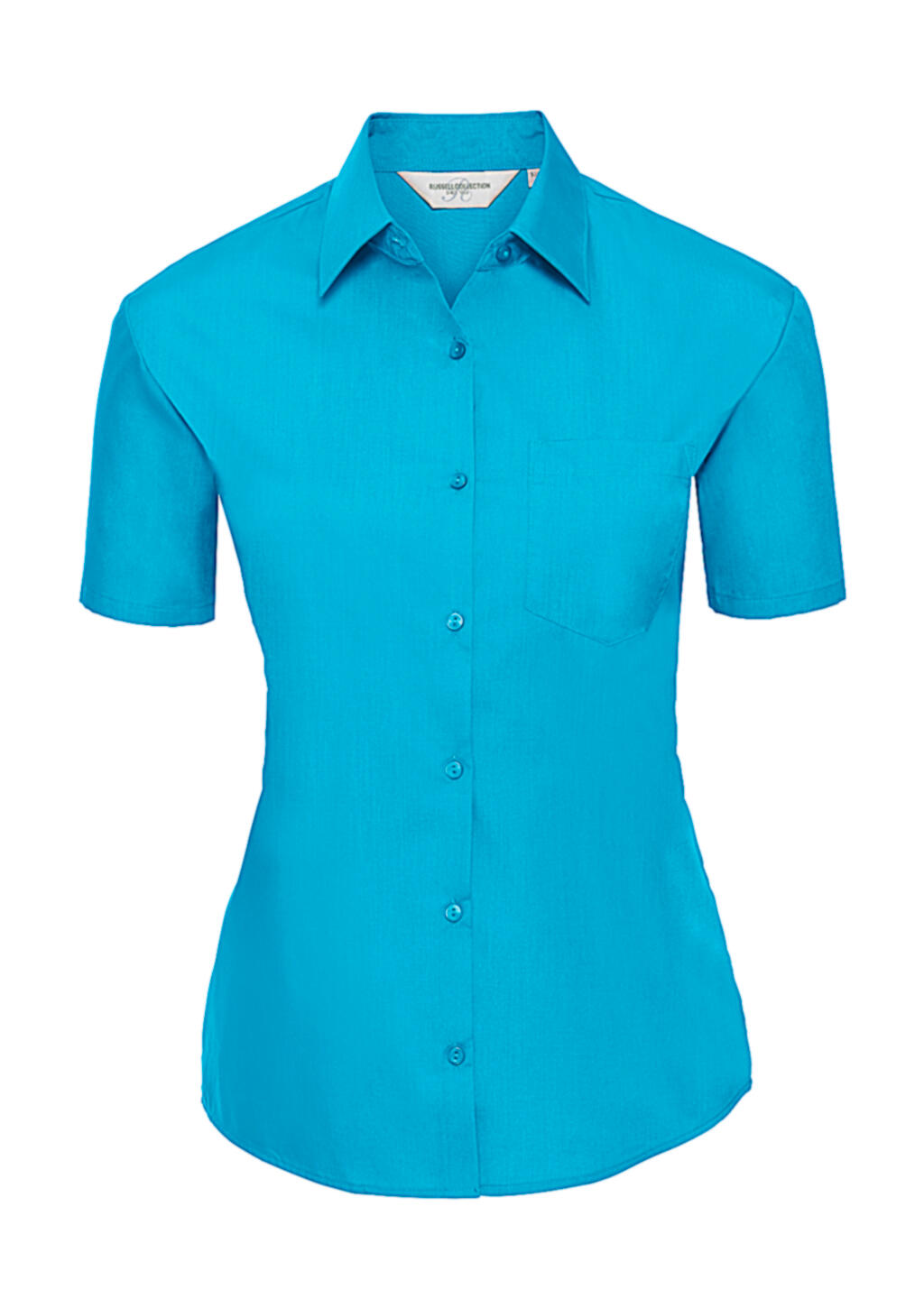 Chemise en popeline à manches courtes pour femme - 536 - Turquoise