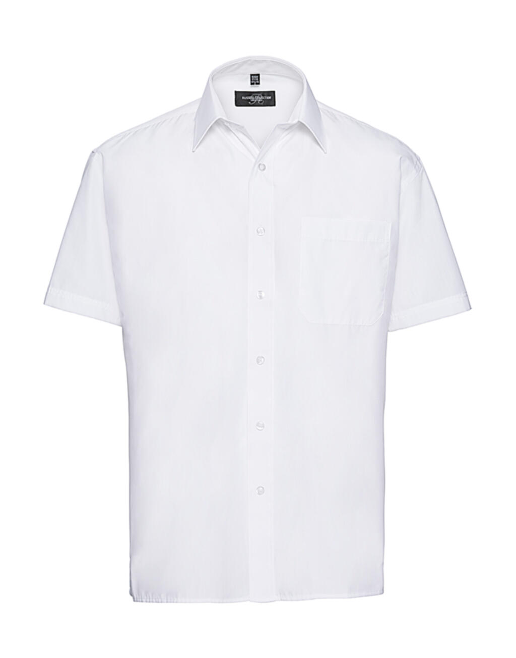 Klassiek herenoverhemd met korte mouwen van polykatoen poplin. - 000 - Wit