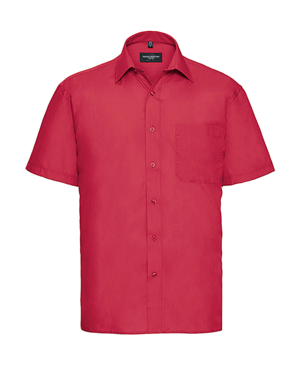Klassiek herenoverhemd met korte mouwen van polykatoen poplin. - 401 - Klassiek rood