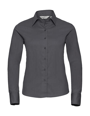 Chemise classique à manches longues en sergé pour femme - XW - Zinc
