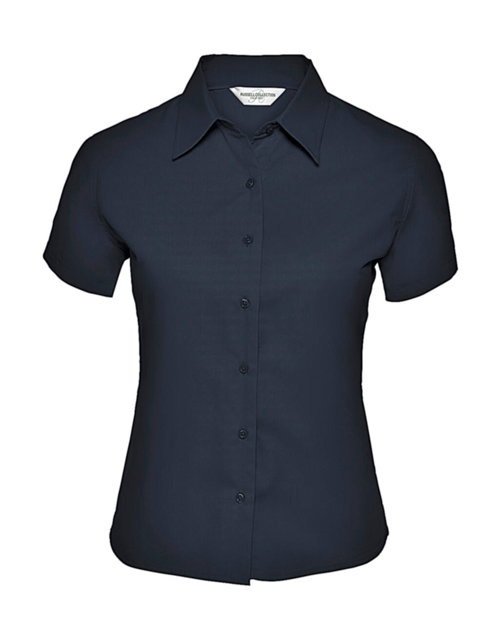 Klassiek dameshemd van twill met korte mouwen - 201 - Franse marine
