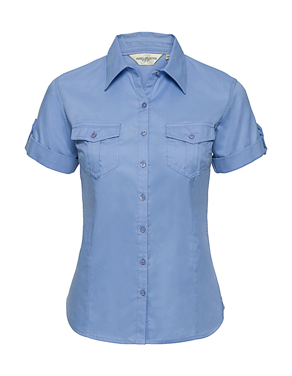 Damesblouse met korte mouwen en manchetten