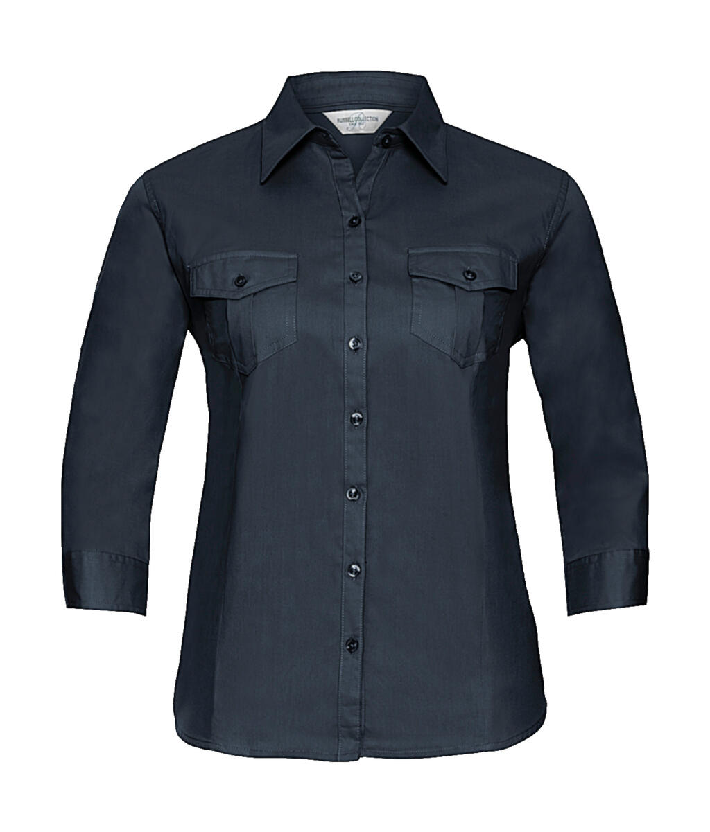 Damesblouse met 3/4 mouwen en manchetten - FN - Franse marine