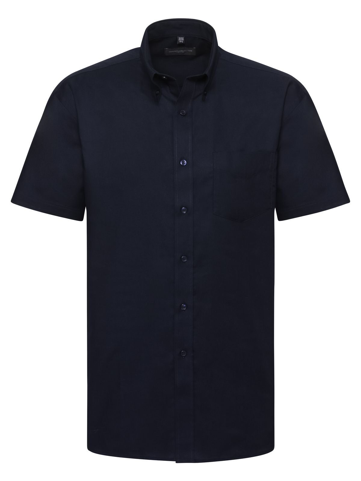 Klassiek Oxford overhemd met korte mouwen voor heren - NB - Licht marineblauw/Oxfordblauw/Wit