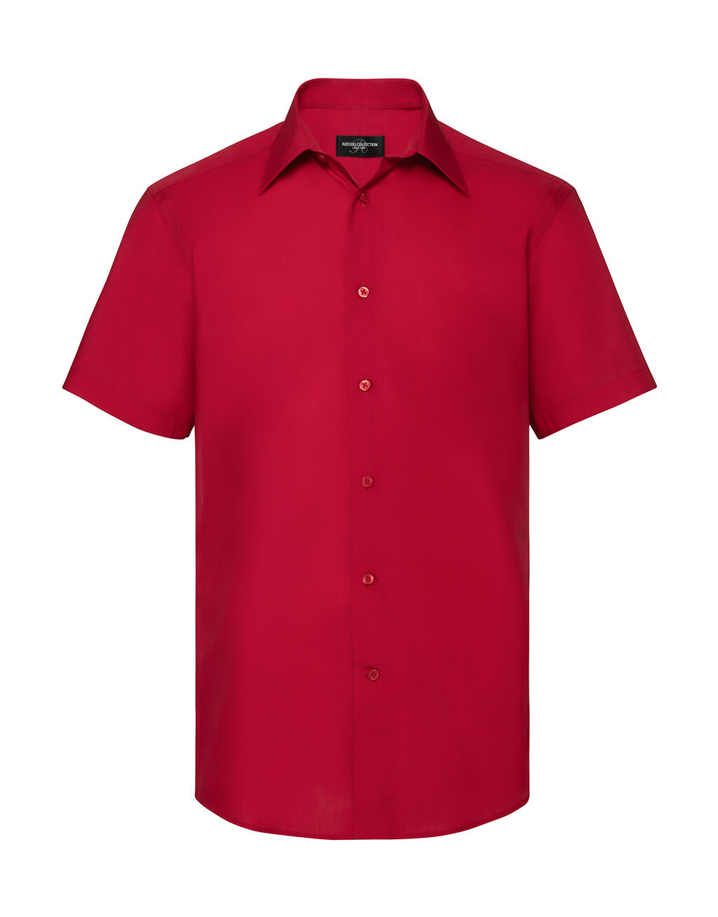 Herenoverhemd met korte mouwen van poplin. - 401 - Klassiek rood
