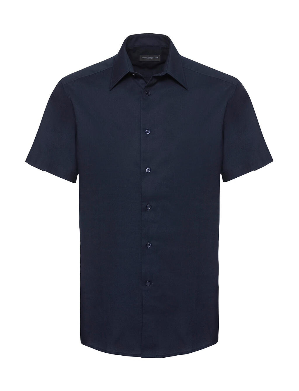 Getailleerd Oxford overhemd met korte mouwen voor heren - NB - Helder marineblauw