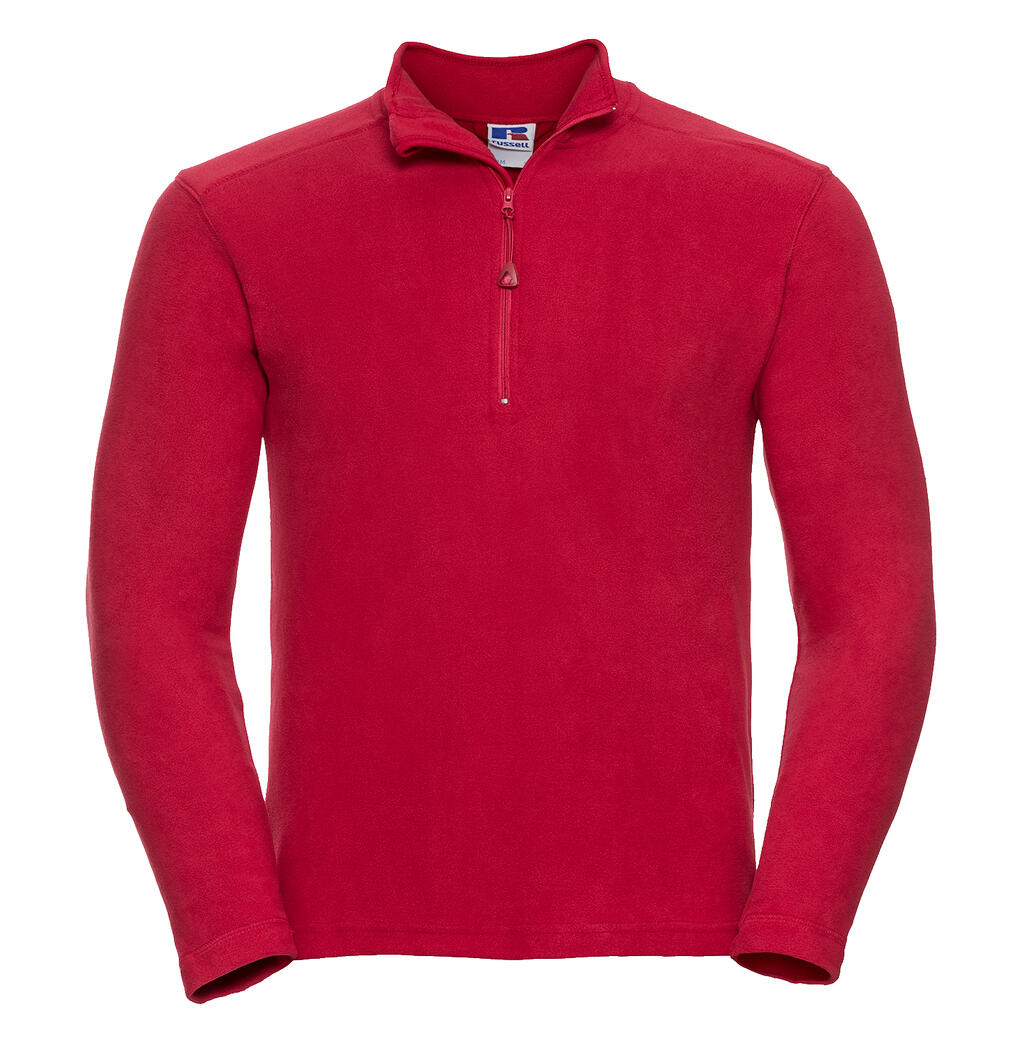 Heren microfleece met 1/4 ritssluiting - CR - Klassiek rood