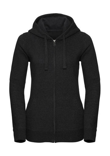Authentieke Melange dames sweater met capuchon en ritssluiting - CH - Houtskoolmelange