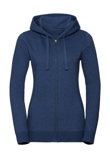 Authentieke Melange dames sweater met capuchon en ritssluiting - OM - Oceaanmelange