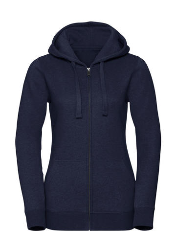 Authentieke Melange dames sweater met capuchon en ritssluiting - IM - Indigo Melange
