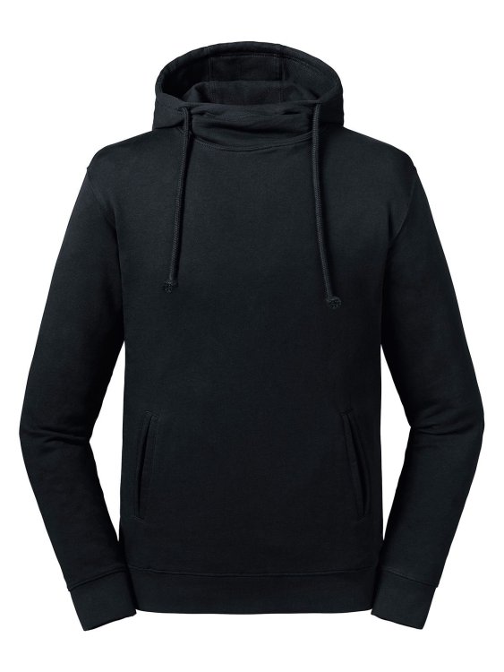 Sweat à capuche à col montant 100% bio - 36 - Noir