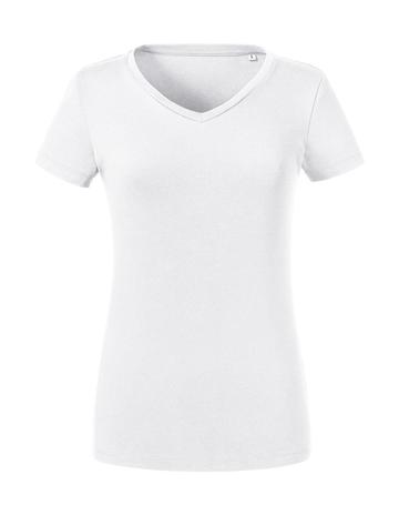 Pure Organic dames T-shirt met V-hals - 30 - Wit