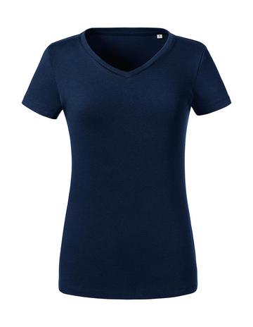 Pure Organic dames T-shirt met V-hals - FN - Franse marine