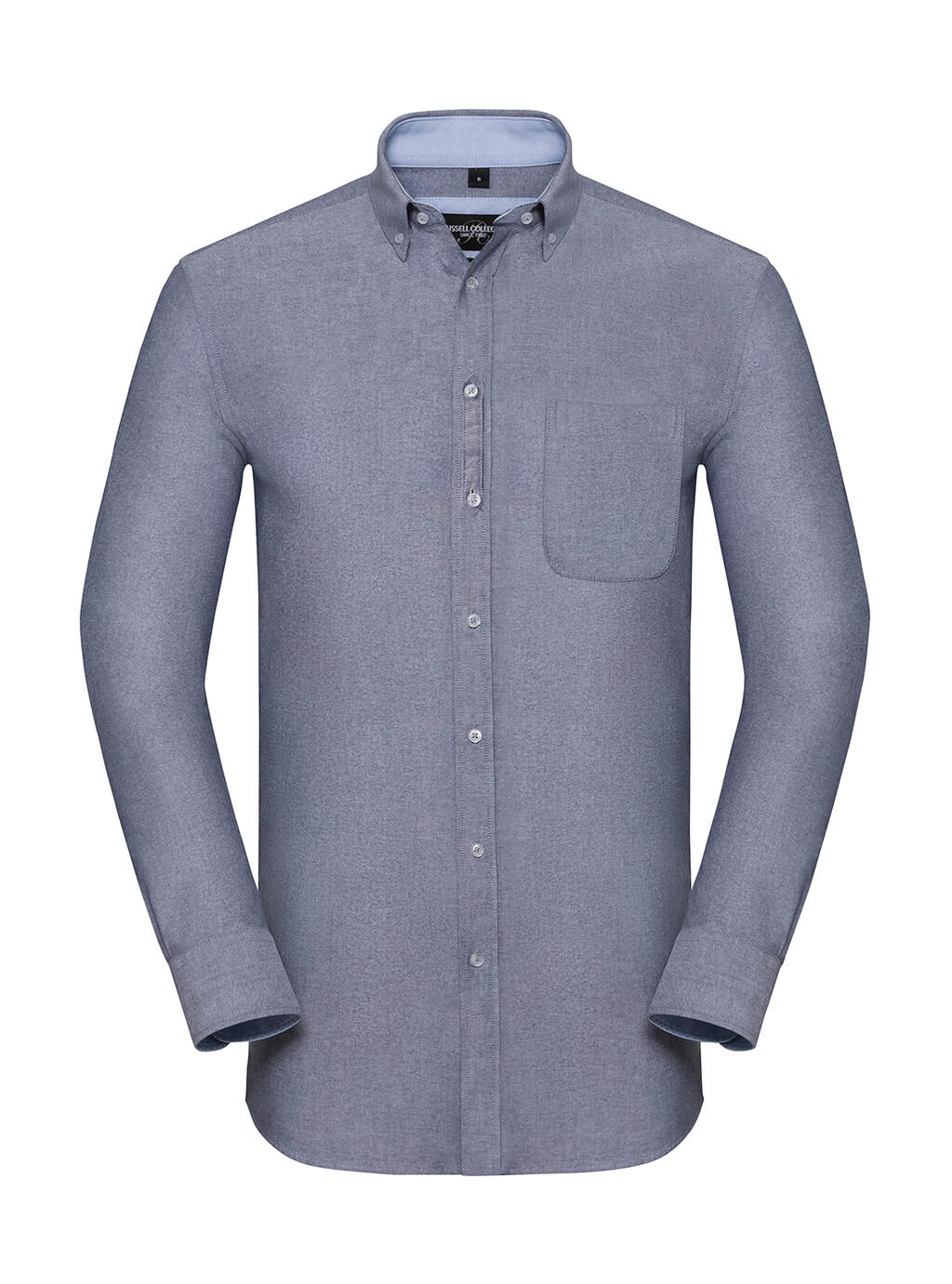 LS Getailleerd, gewassen Oxford overhemd - OO - Oxford Navy/Oxford Blue
